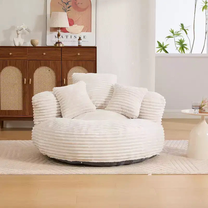 Sitzsacksofa für Erwachsene und Kinder, übergroßer Cord-Sitzsack mit 3 Kissen und Armlehnen für Wohnzimmer und Schlafzimmer - ModernLuxe