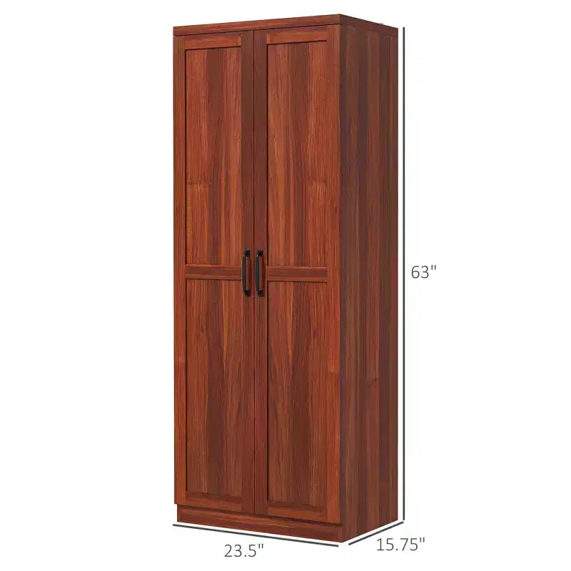 Garde-manger de cuisine à 2 portes de 63, armoire de rangement autonome avec 5 niveaux d’étagères et 2 étagères réglables pour la salle à manger