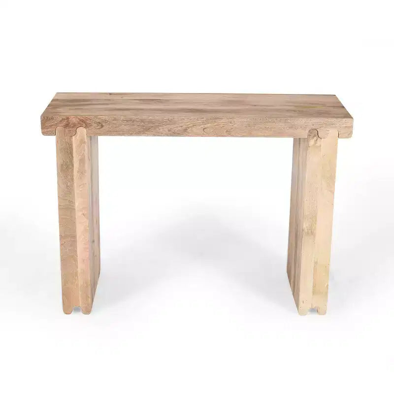 Consolle e tavolino da ingresso Whisen in legno di mango, stile rustico minimalista, con piano spesso