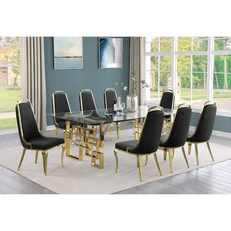 Best Quality Furniture Große Esstischsets mit Glastisch