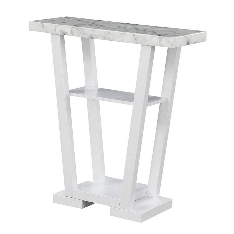 Newport V-consoletafel met planken van Convenience Concepts