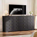 Commode en bois à 12 tiroirs pour chambre, meuble TV moderne et large pour téléviseur de 65 pouces, commode en bois, rangement champêtre pour vêtements dans le salon