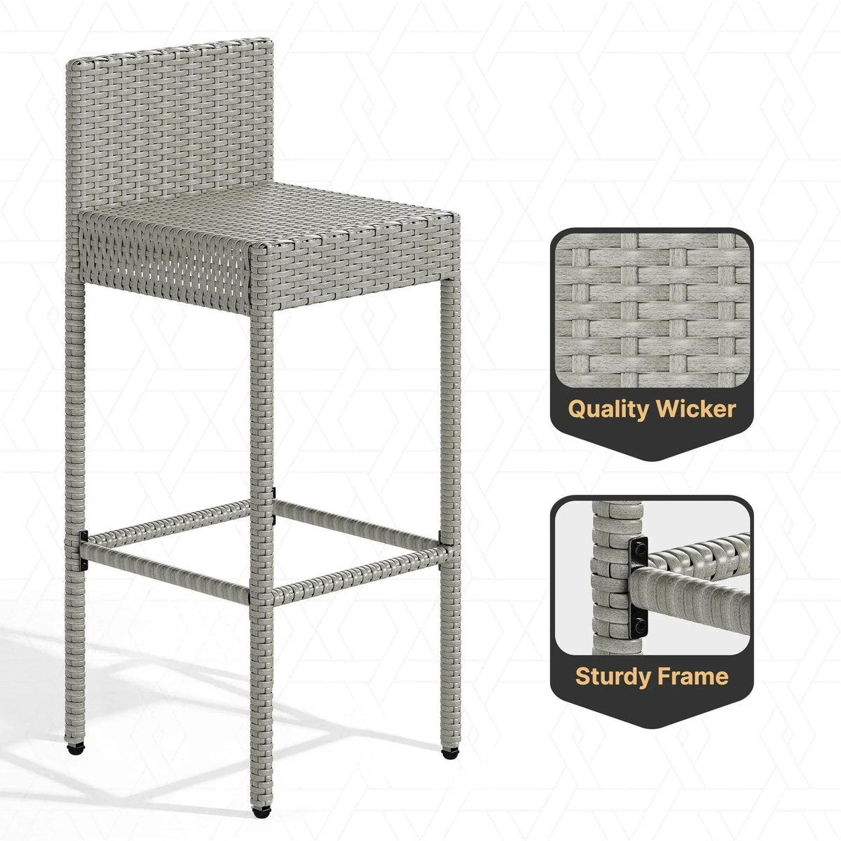 Moasis 5-delige tuinbarset van wicker - 5 stuks