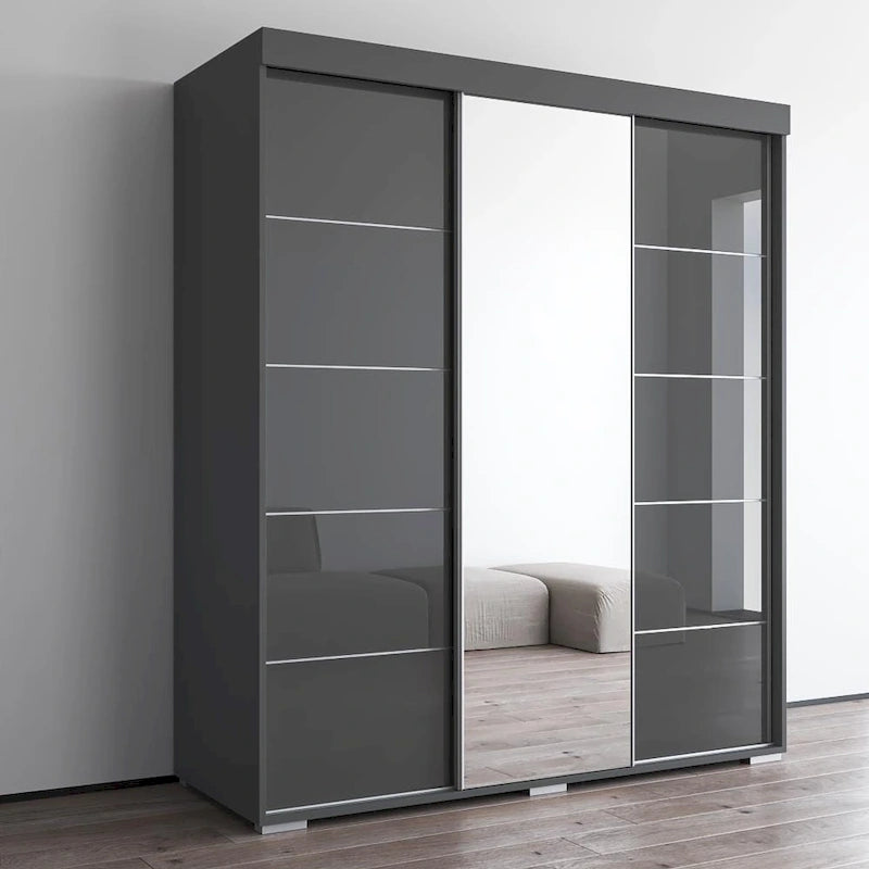 Aria moderner 3-türiger Kleiderschrank mit Spiegel