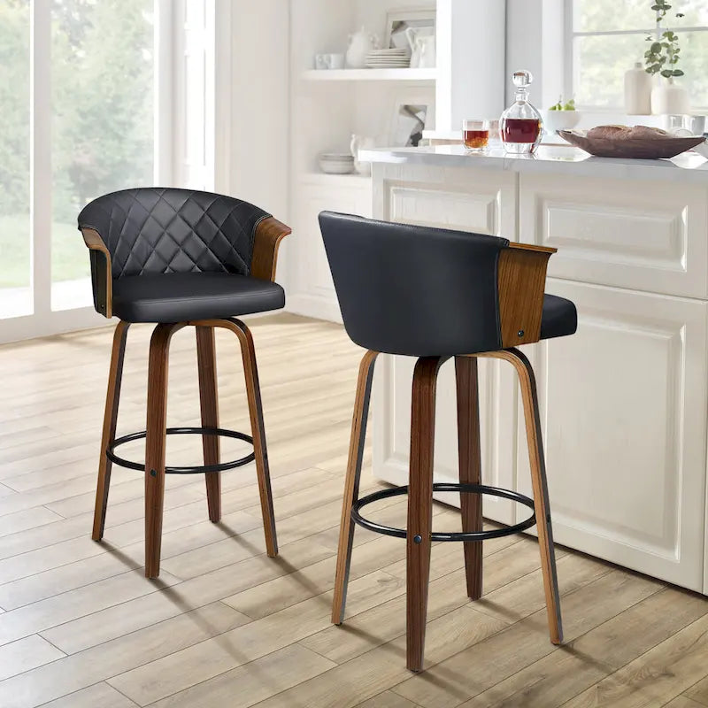 Art Leon drehbare Tresenhocker im Mid-Century-Modern-Stil (2er-Set)