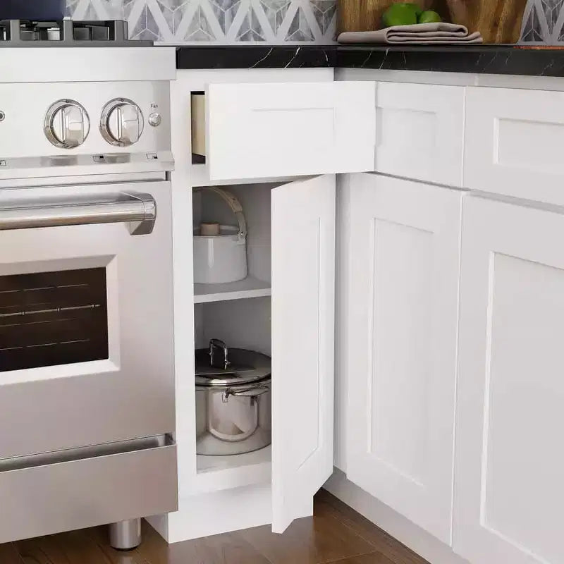 Meuble bas de cuisine CASAINC de 12 po W x 34.5 po H x 24 po P avec 1 tiroir à fermeture amortie, cadre en contreplaqué, façade à recouvrement intégral