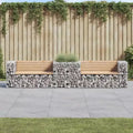 Tuinbank met schanskorfmand, naturel hout en zilver