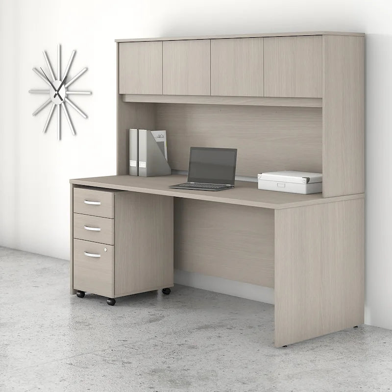 Scrivania da ufficio da 72 con alzata e schedario mobile a 3 cassetti