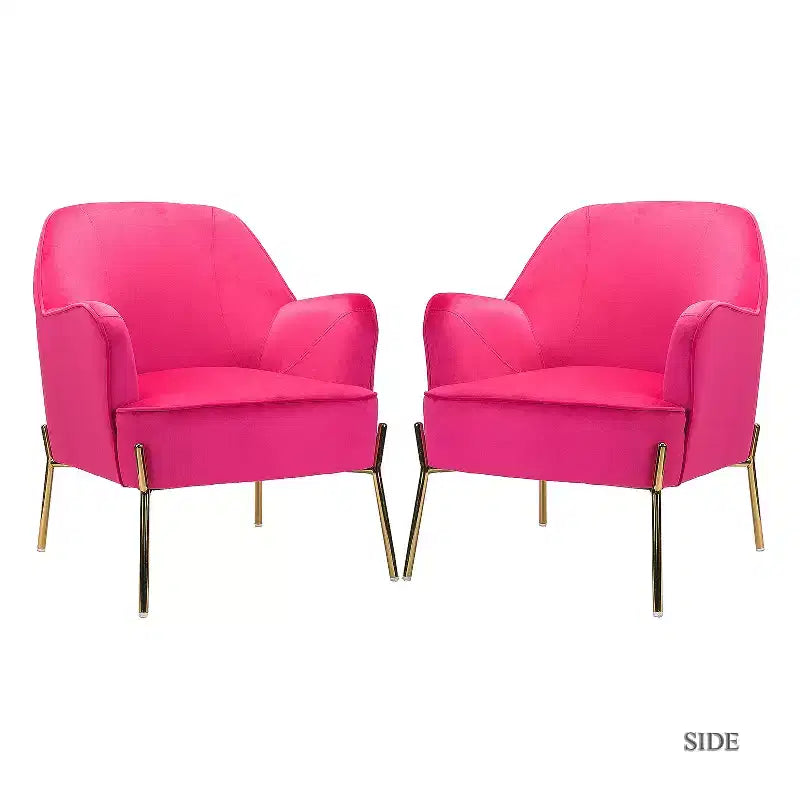 Odo comfortabele accentfauteuil van fluweel voor de woonkamer, met gestoffeerde, gevoerde zitting, set van 2 | Karat Home