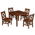 Ensemble de table et de chaises pour enfants eHemco en bois massif (4 chaises incluses), 5 pièces