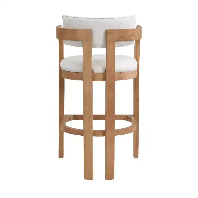 Tabouret de bar rembourré en hévéa Christopher Knight Home Peyton avec dossier ouvert incurvé (lot de 2)
