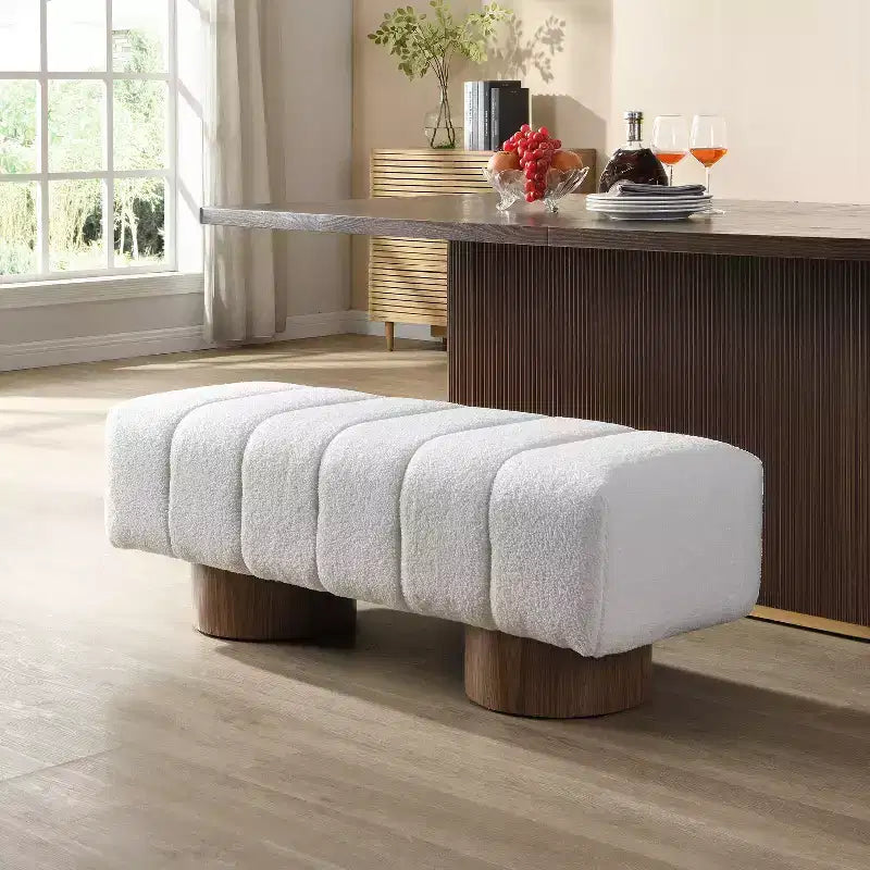 Banc de salle à manger contemporain multifonctionnel en chenille rembourrée Christopher Knight Home Gale 50