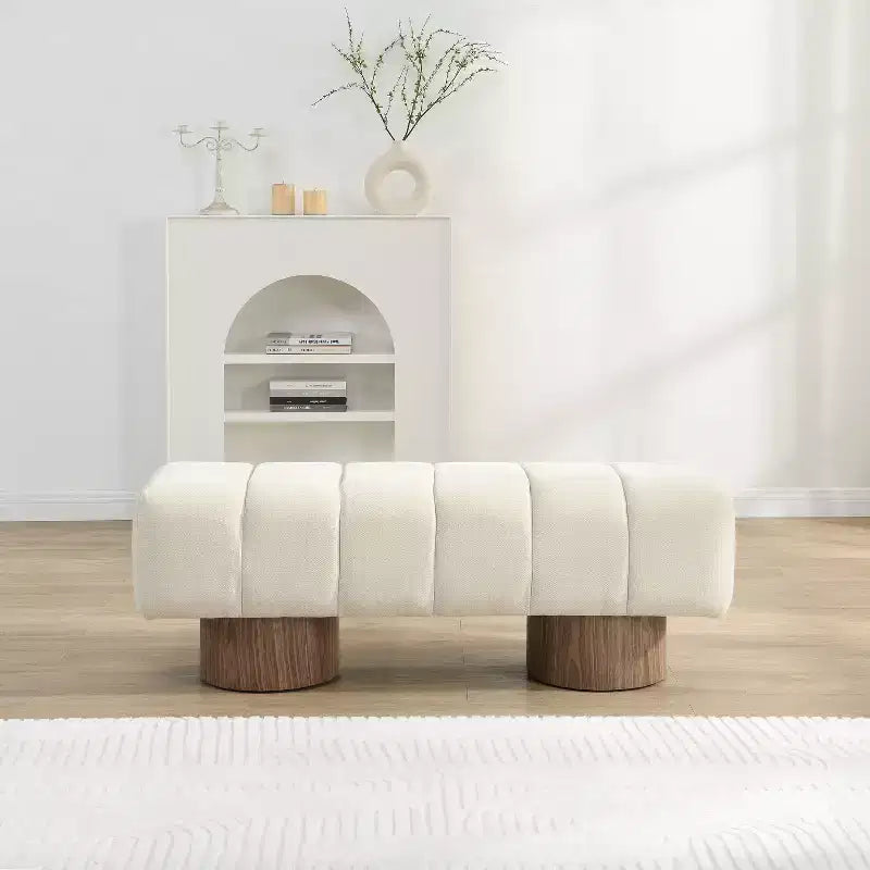 Banc de salle à manger contemporain multifonctionnel en chenille rembourrée Christopher Knight Home Gale 50