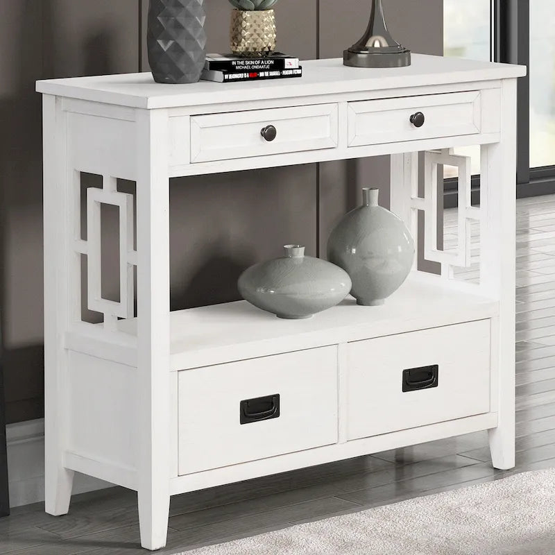 Consoletafel met 4 lades en opbergplank