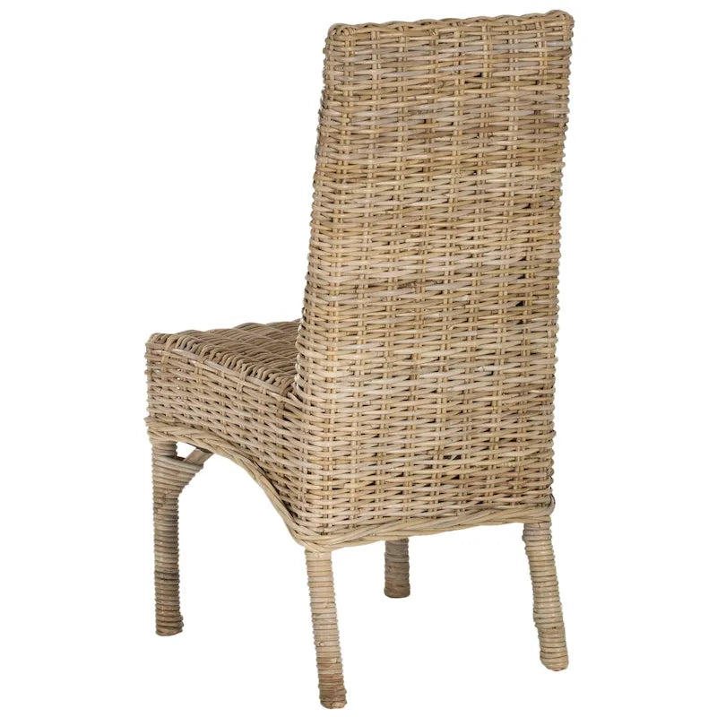 SAFAVIEH Karyl Esszimmerstuhl aus unbehandeltem Natur-Rattan (2er-Set) - 18.5 x 18.5 x 38.1 - 19Wx19Dx38H