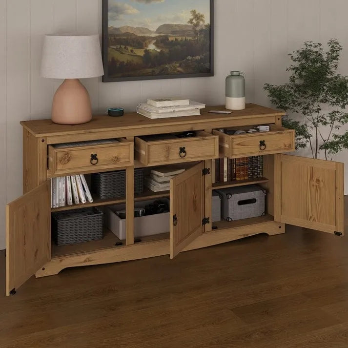 Credenza buffet in legno da 65, stile rustico - collezione Corona