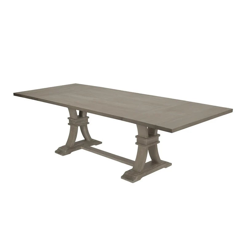 Best Quality Furniture 9-delige rustieke uitschuifbare grijze eethoek