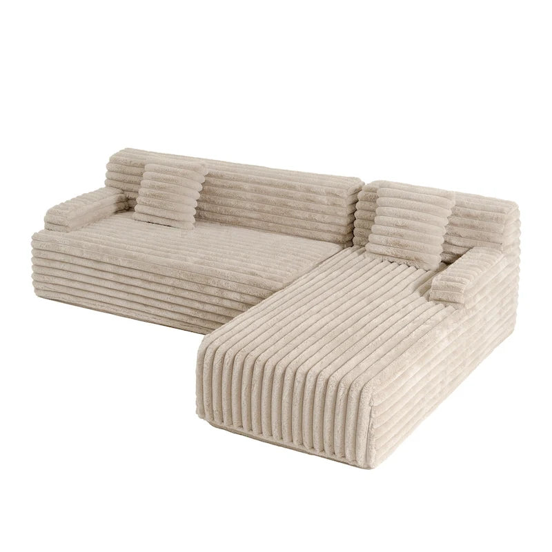 Cloud-Ecksofa, modernes Polstersofa mit 2 Zierkissen, frei kombinierbares Sofa, modulares Ecksofa in L-Form