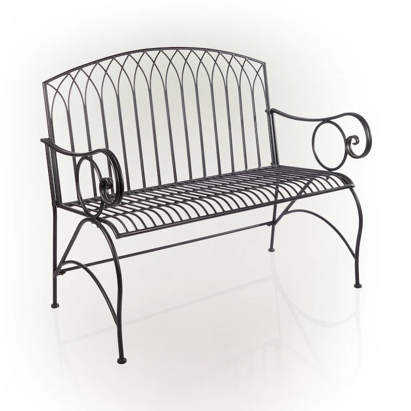 Alpine Corporation klassieke metalen tuinbank voor 2 personen, 44 l, voor binnen en buiten