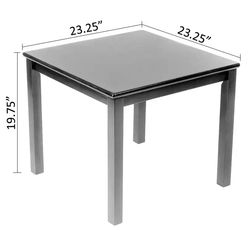 Ensemble de table et de chaises pour enfants eHemco en bois massif (4 chaises incluses), 5 pièces