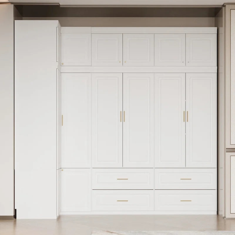 Kleiderschrank mit Kleiderstange und 4 Schubladen, viel Stauraum