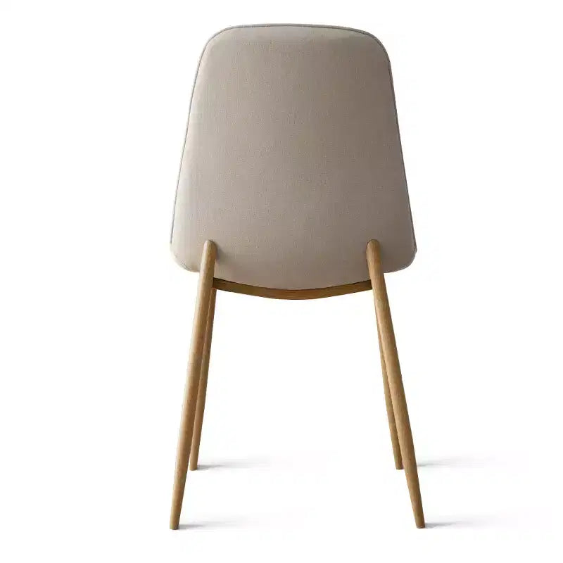 Ensemble de salle à manger rond 5 pièces, table à piètement central de 37 avec plateau effet bois et chaises courbes rembourrées, style moderne-Panipeachy