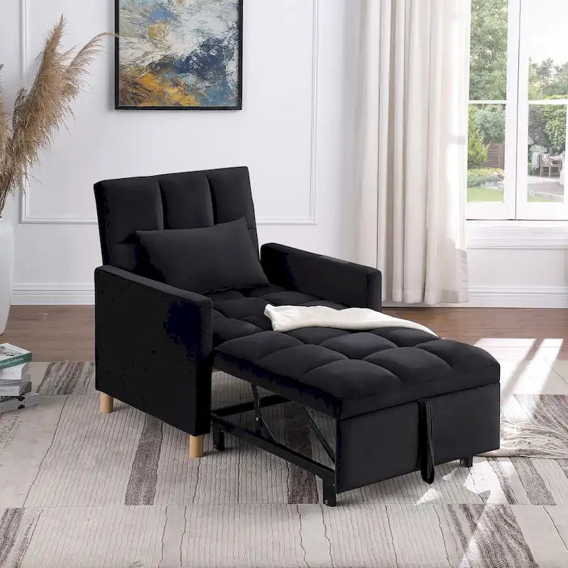 Poltrona letto Aukfa convertibile in letto singolo, con cuscino
