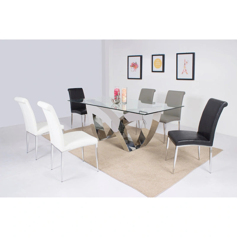 Sedia laterale cantilever imbottita Somette dallo stile contemporaneo, set da 4