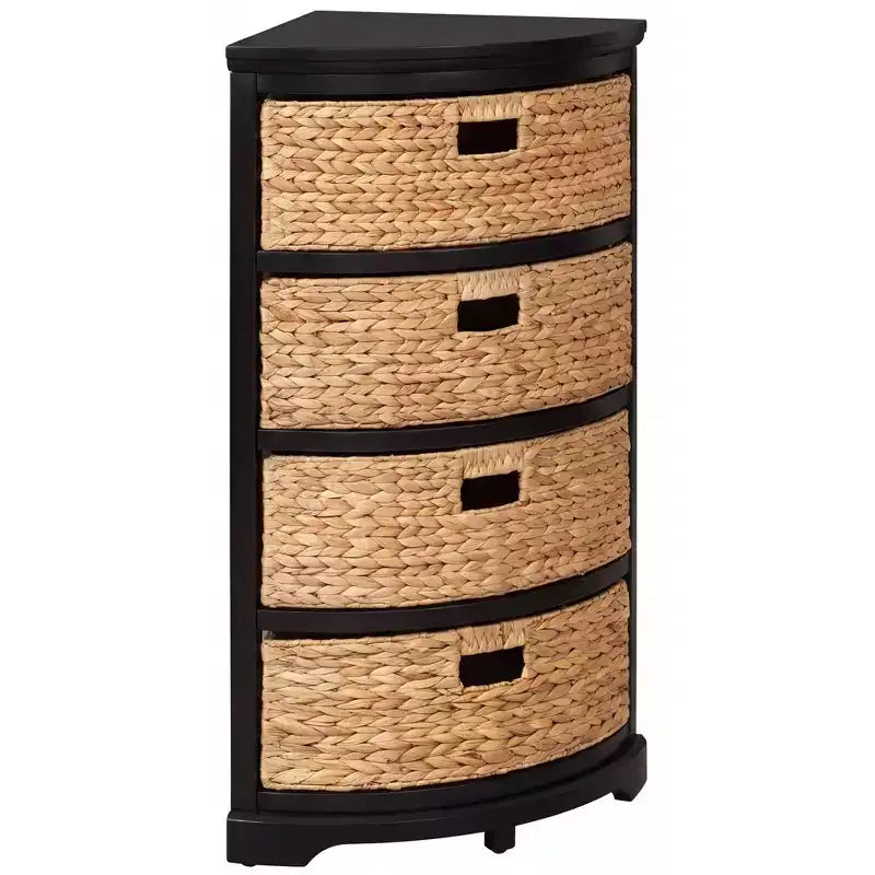 eHemco Hampton Meadows hoektafel met 4 niveaus, X-vormige zijkanten en 4 rieten manden