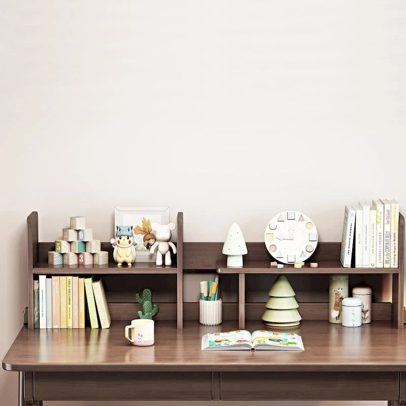 Bureau pour enfant, table en bois avec étagère à livres - N/A