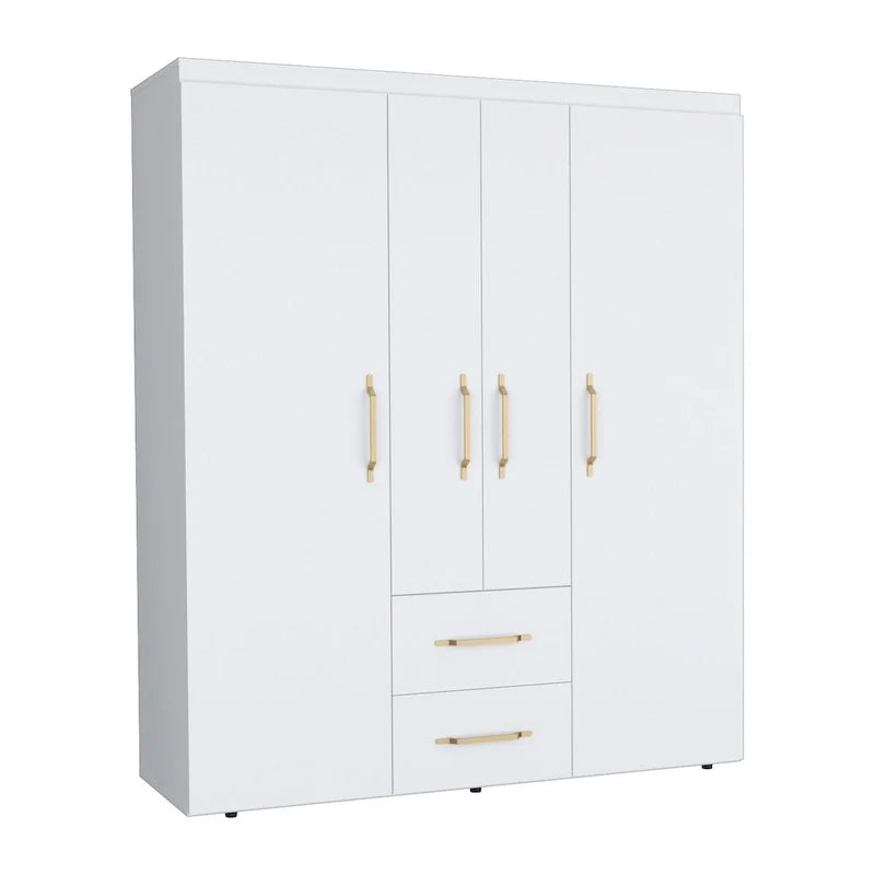 Armoire Bariloche avec tringles de penderie, étagères et 2 tiroirs