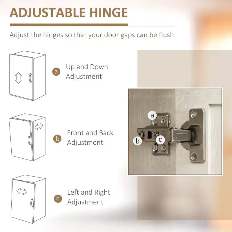 Garde-manger de cuisine à 2 portes de 63, armoire de rangement autonome avec 5 niveaux d’étagères et 2 étagères réglables pour la salle à manger