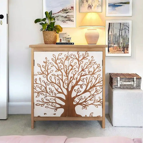Credenza decorativa in legno con 2 ante