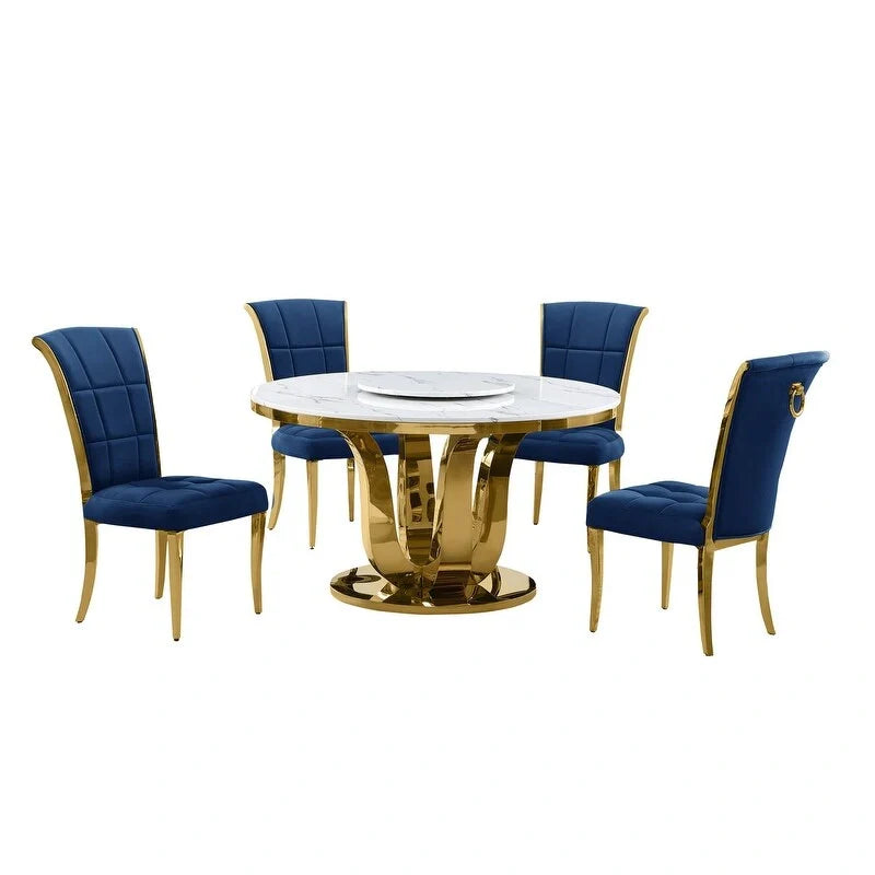 Best Quality Furniture D325-SC324-7 runde Essgruppe, 5-teilig