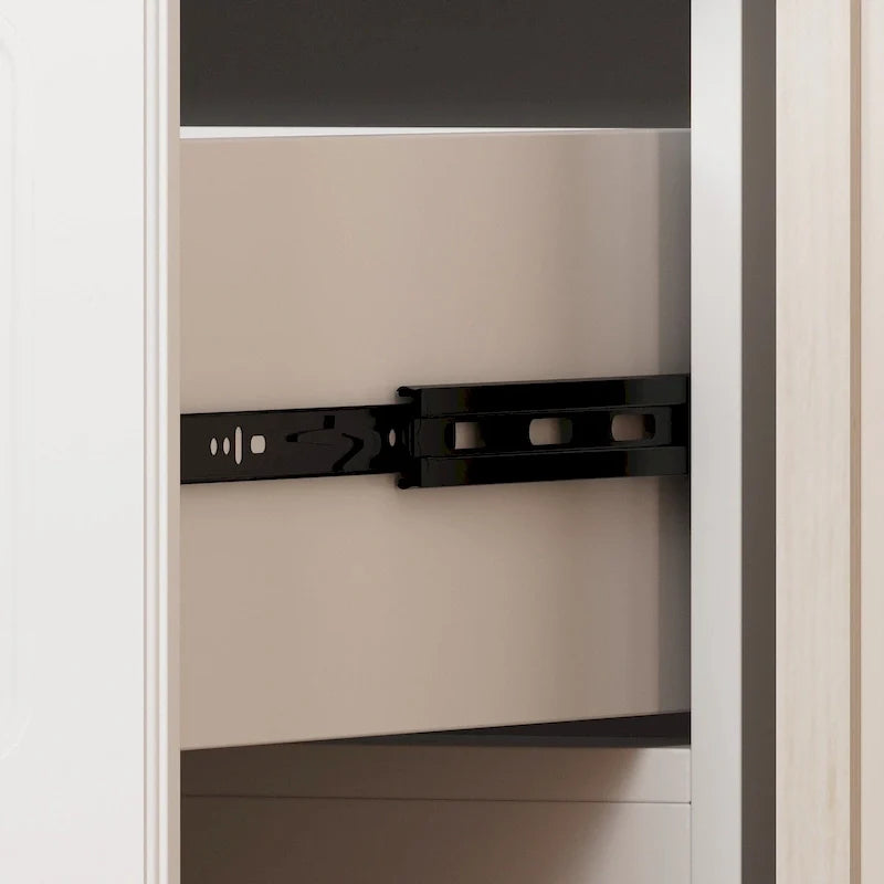 93.9H/74.2H Kleiderschrank, Garderobenschrank mit Kleiderstange, Schubladen und Stauraum