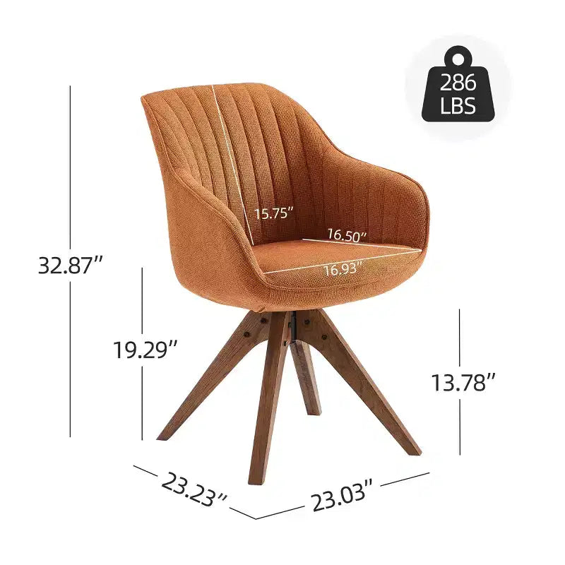 Art Leon comfortabele draaibare fauteuil van stof met poten van massief eikenhout