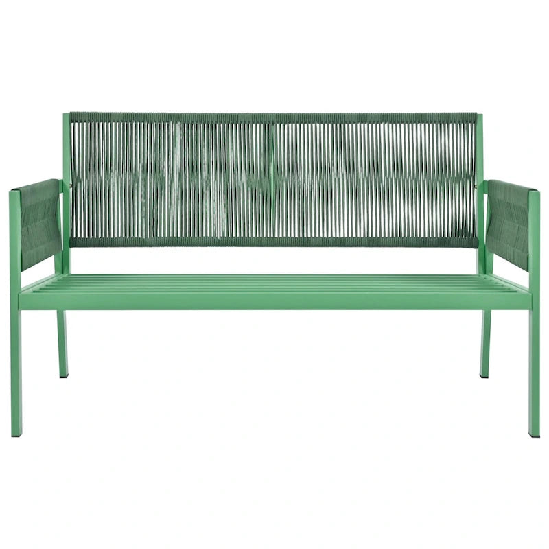 4-delige tuinmeubelset, loungeset voor buiten met tafel van gehard glas, diepe zit en dikke kussens