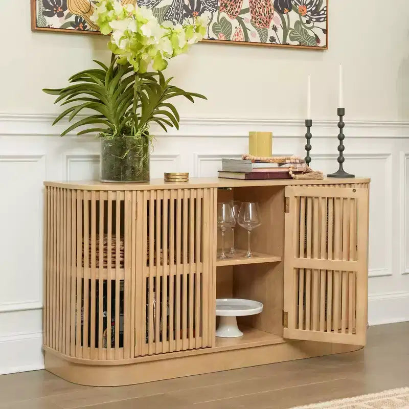 Plank+Beam Contour dressoir van massief hout met 3 deuren, tv-meubel van 59 voor de woonkamer