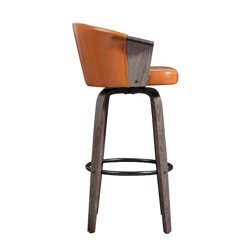 Art Leon drehbare Tresenhocker im Mid-Century-Modern-Stil (2er-Set)