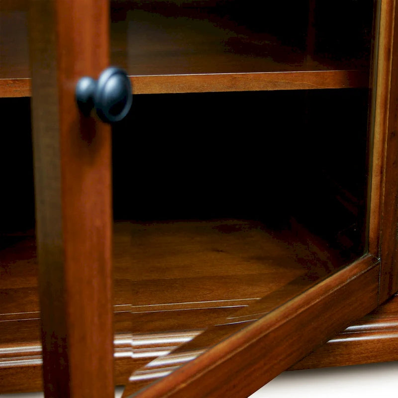 Leick Home Eck-TV-Ständer im Mission-Stil aus Massivholz