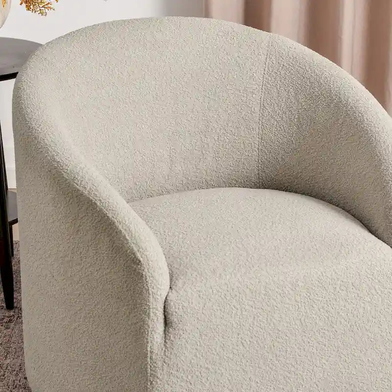 Fauteuil pivotant tonneau KINWELL 32 W rembourré en bouclé (lot de 2)