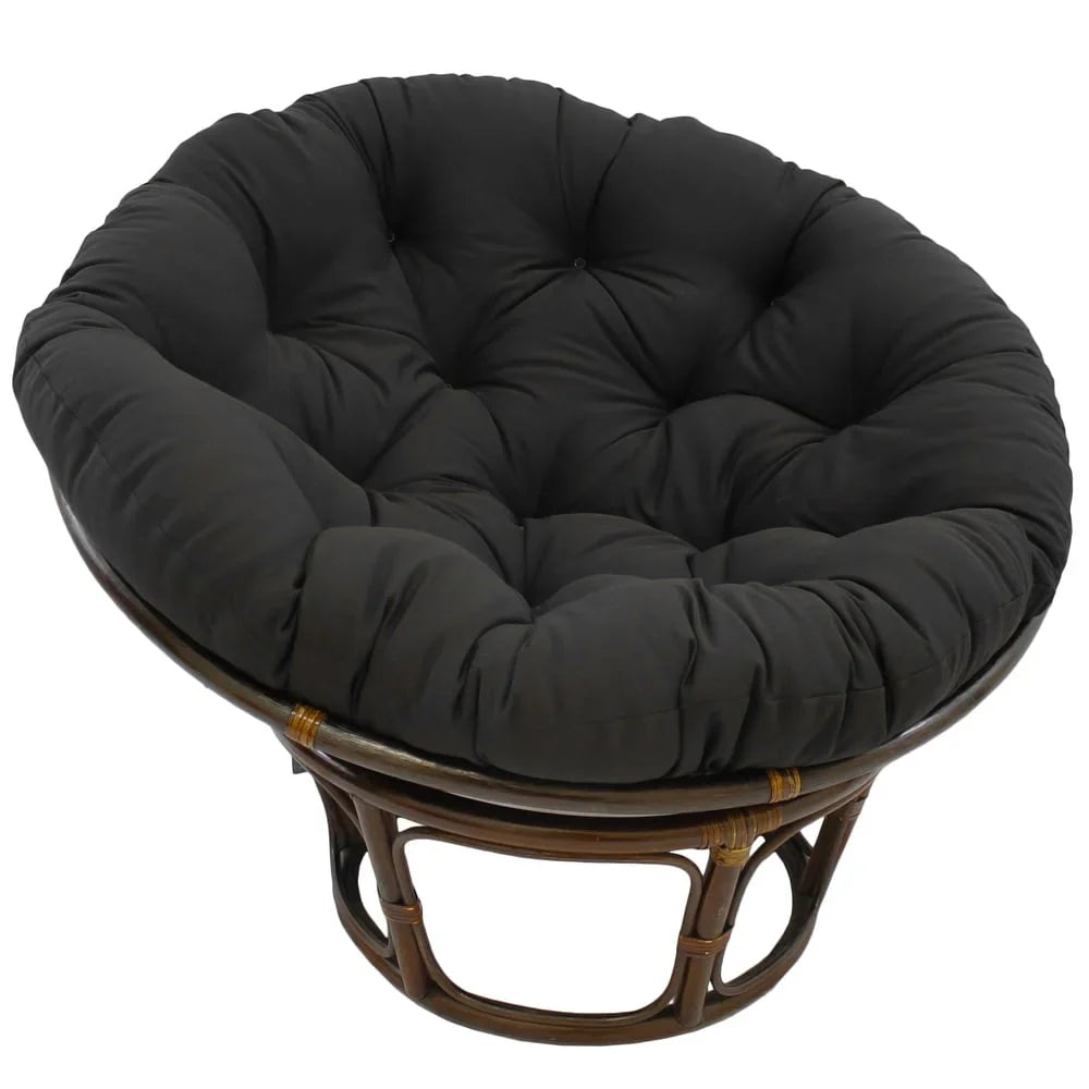 Fauteuil papasan Bali en rotin de 42 pouces avec coussin en sergé