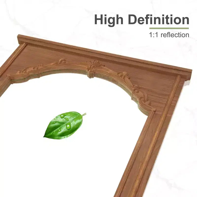 Miroir pleine longueur en bois massif avec gravure de fleurs de cerisier - 180x90x4cm (support non inclus)