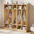 Vestiaire scolaire à 5 sections avec 10 casiers, meuble de rangement avec 10 crochets pour la maison, l’école, la crèche et la maternelle
