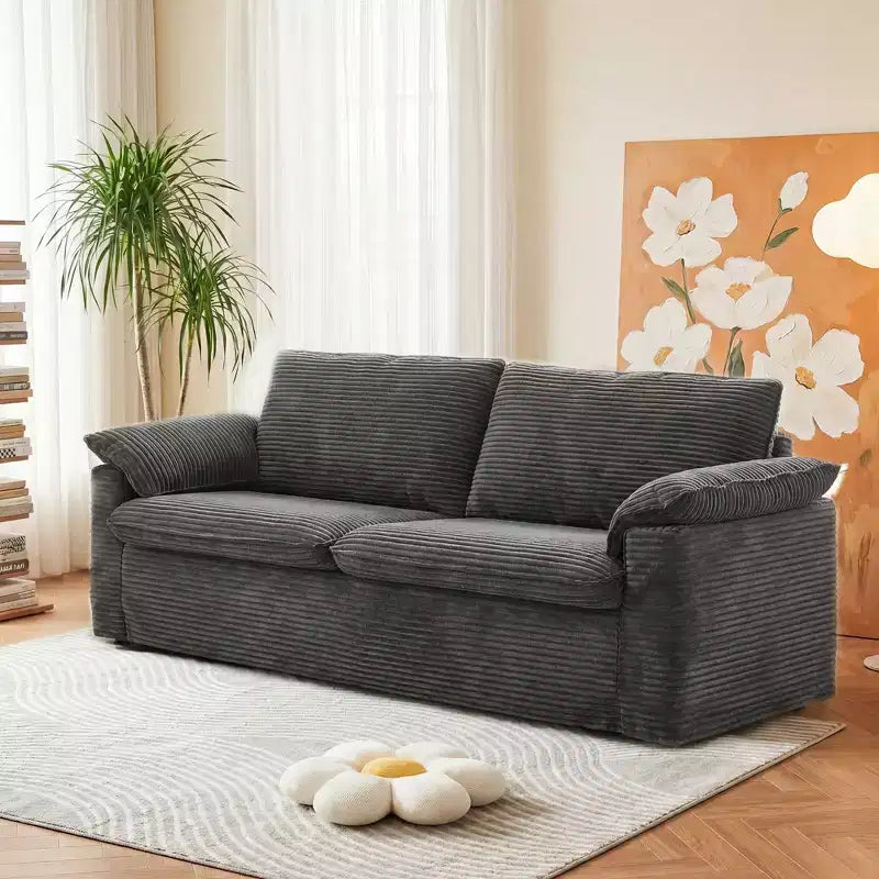 Divanetto a due posti Dyonery 86 Cloud, seduta profonda e cuscini con braccioli larghi, struttura robusta, design ergonomico traspirante