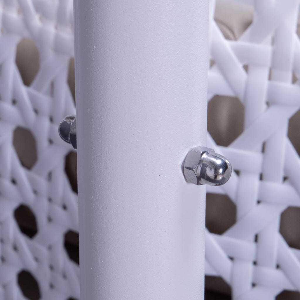 LeisureMod Hängesessel in Ei-Form für 2 Personen mit Gestell - Rattan-Pendelsessel für drinnen und draußen, Hängemattensessel für die Terrasse mit Kissen