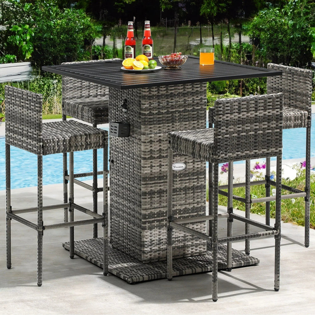 Moasis 5-delige tuinbarset van wicker - 5 stuks