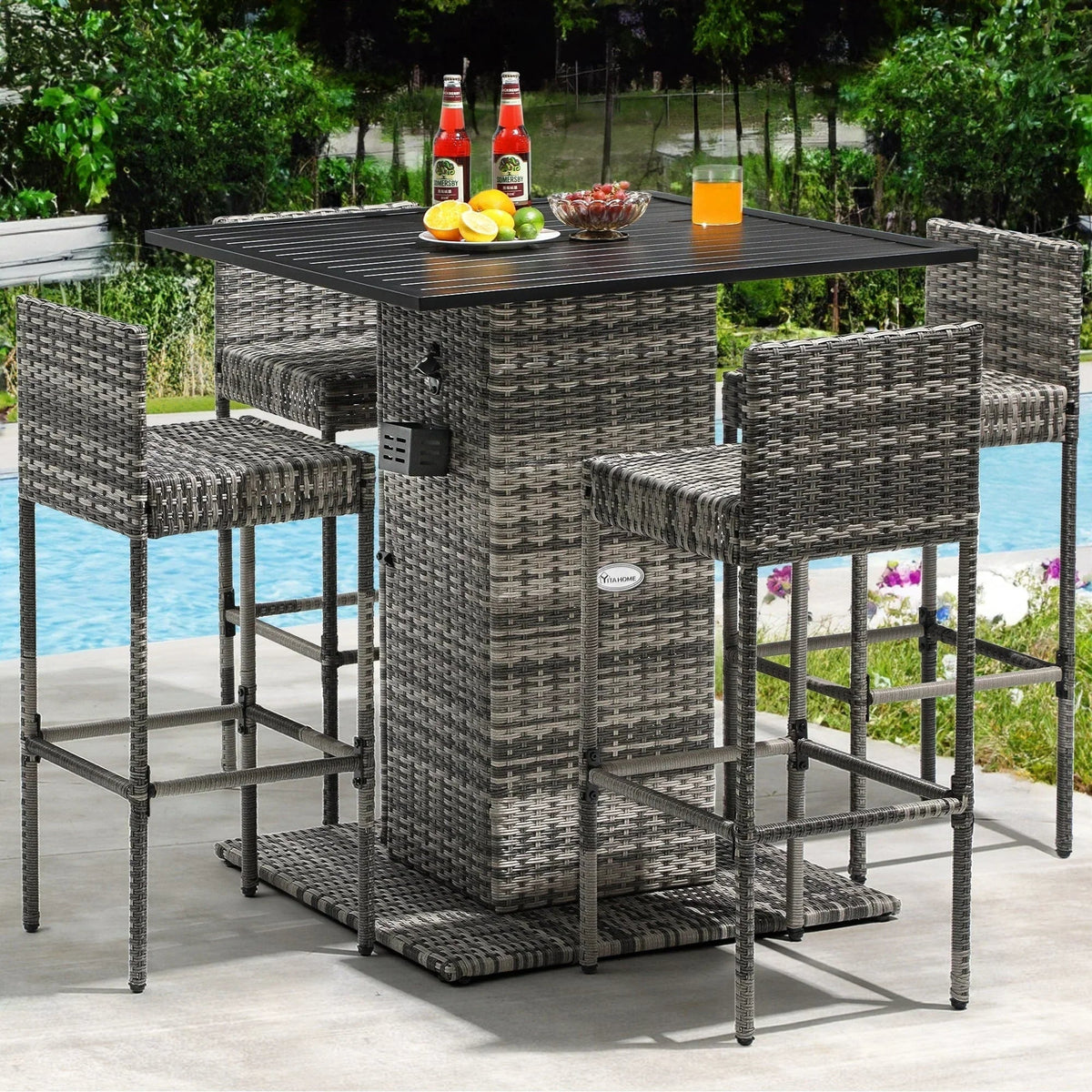 Moasis 5-delige tuinbarset van wicker - 5 stuks