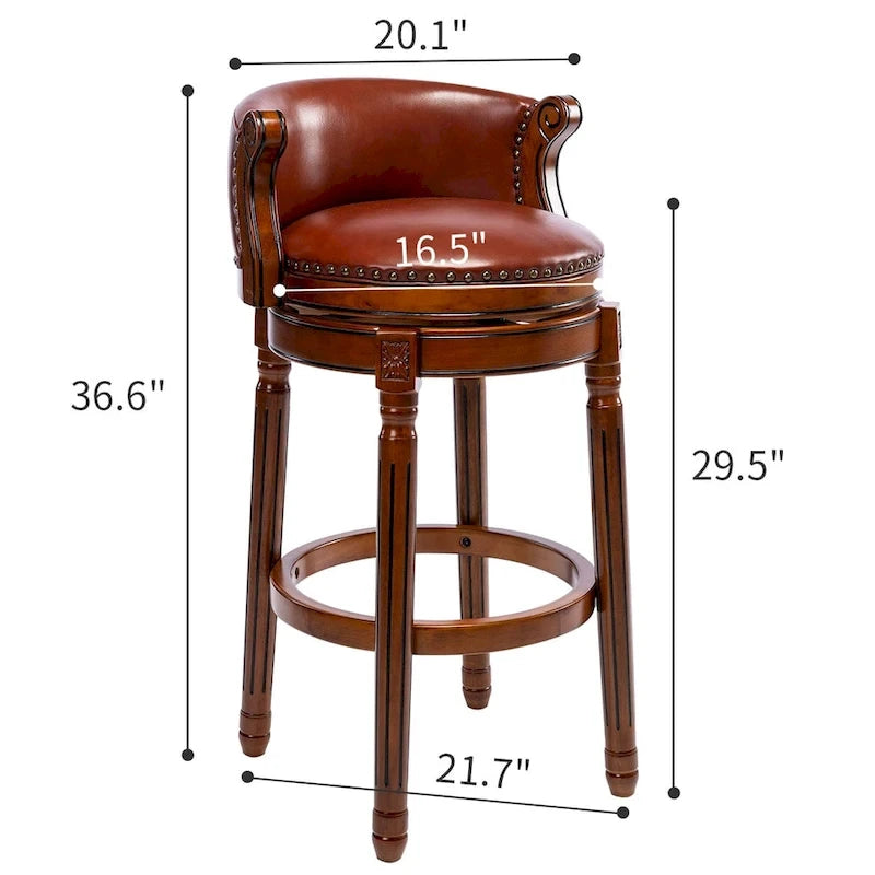 Barhocker aus Holz mit Kuhfellbezug