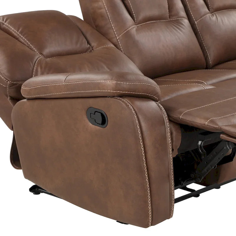Steve Silver Kameryn handmatig verstelbare loveseat van imitatieleer